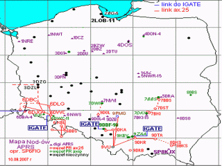 Mapa APRS i wezlow PR