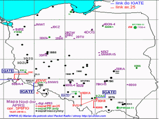 Mapa APRS i wezlow PR